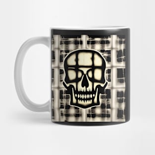 Skull Plaid Grunge Bleach Acid Wash Graphic Skate Punk Mug